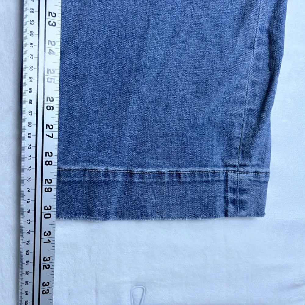 Flying Monkey Jeans Wide Leg High Rise Blue Raw Hem F5391 Size 31 - Picture 4 of 7